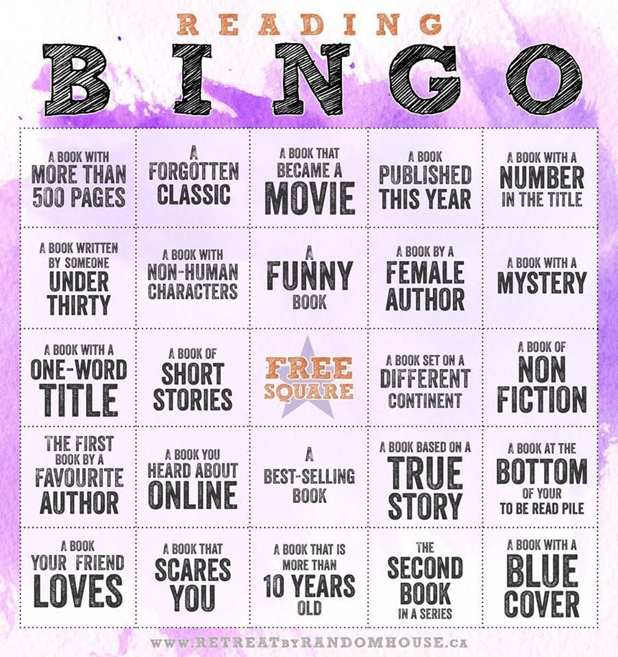 Book Bingo card