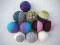 Large Wool Dryer Balls with Hand-knit Cover