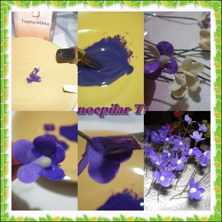 Violetas en porcelana en frio.