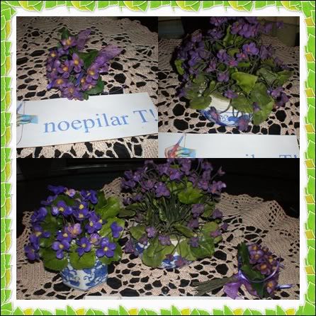 Violetas en porcelana en frio.