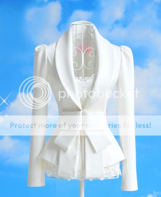 New Womens European Bowknot Cultivating Long Sleeved Slim Suit Blazer