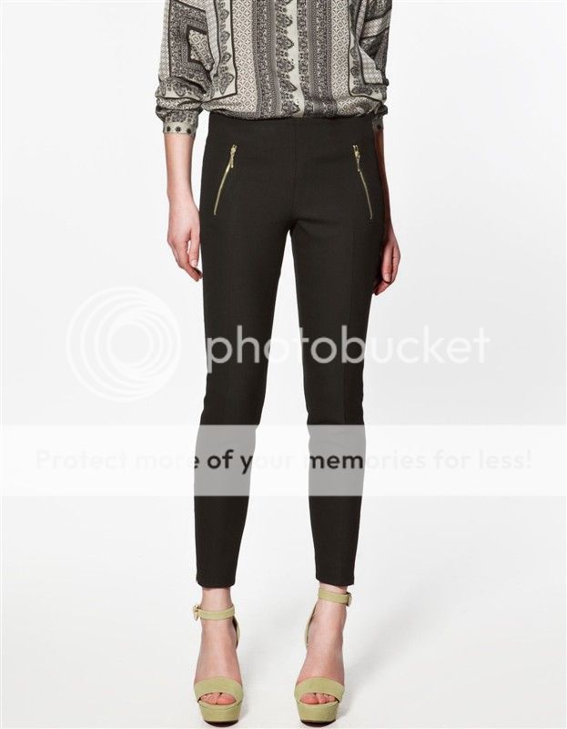 New Womens European Fashion Handsome Double Pocket Zipper Pants Trousers B458