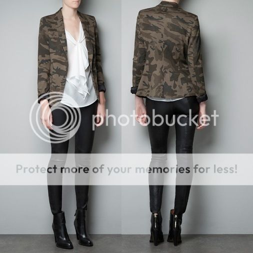 New Womens European Fashion Casual Camouflage Slim Fit Blazer Jacket B872