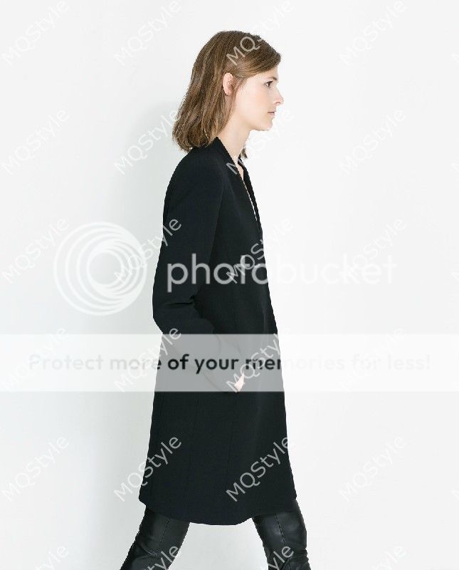 New Womens European Fashion V Neck Slim OL Lapel Blazer Trench Coat B3065C