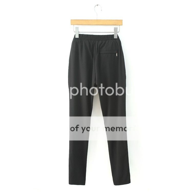 New Womens European Fashion Casual Belt Zip Harem Pants Trousers 3 Color B1022