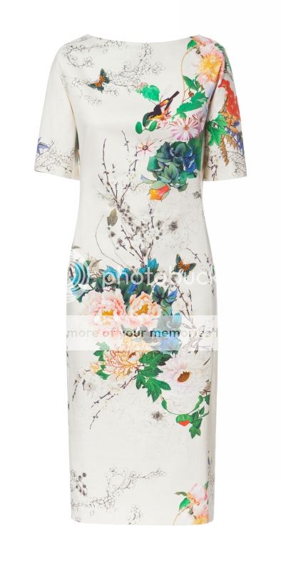 New Womens European Fashion Flower Bird Butterfly Print Short Sleeve Dress B2231