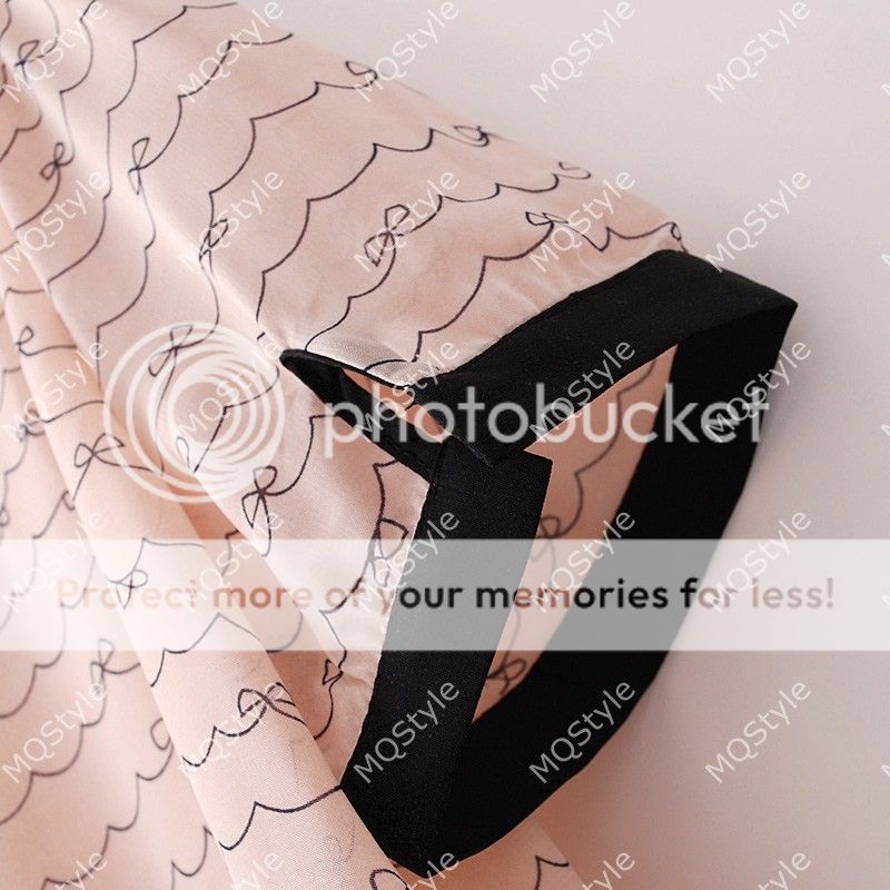 New Womens Fashion Doll Collar Line Sweet Print Short Sleeve Fancy Shirt B2526