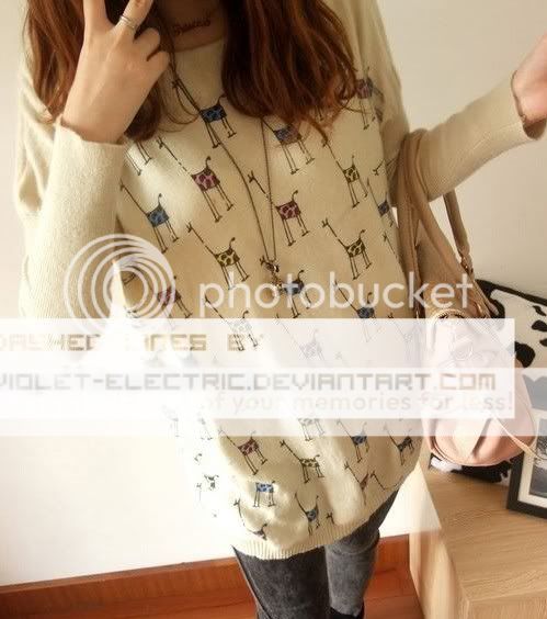 New Soft Womens Girls Sweater Dresses Knit Pullover Jumper Top Giraffe