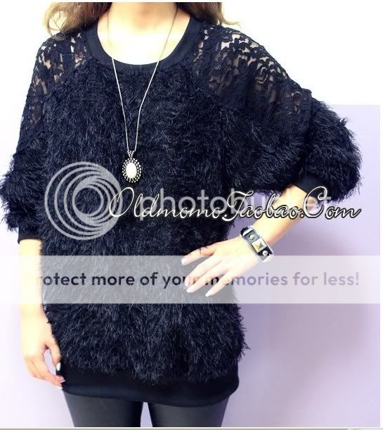 New Womens Korean Fashion Batwing Lace T Shirt Top Black XS s K056