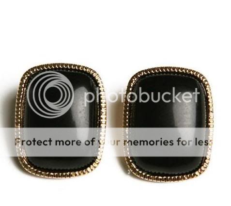 Black Square Elegant Korean Fashion Earrings Z432  