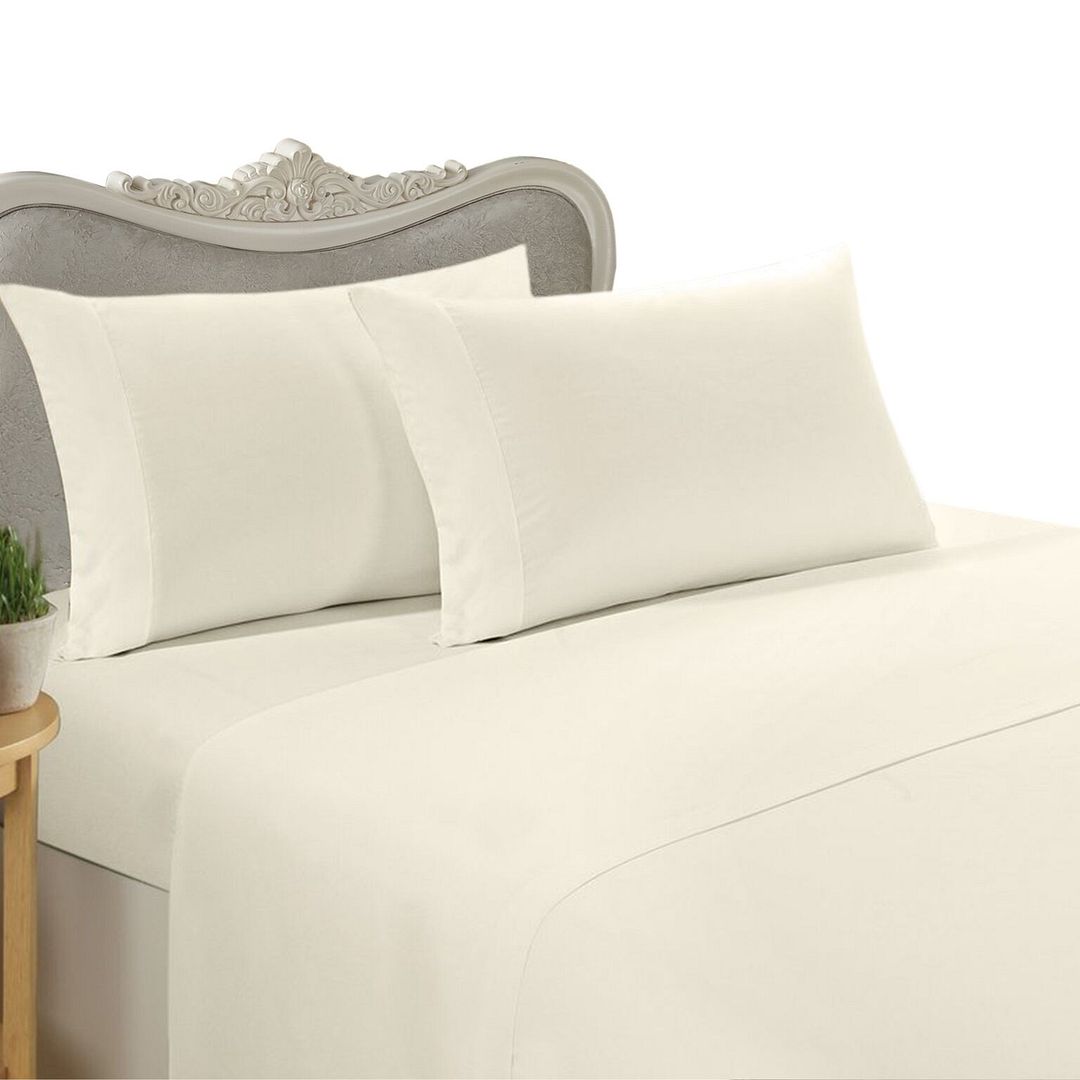Damask Striped White 4 Pc Sheet Set All Sizes 1500 Thread Count 100/% Pure Cotton