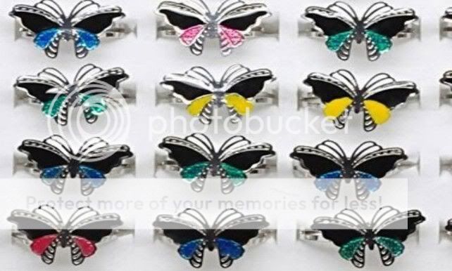 100pcs wholesale lot butterfly mood mixed Rings  