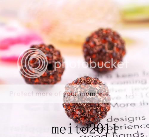   10MM Crystal beads FOR Pave Disco Balls Charms Bracelet U choose color